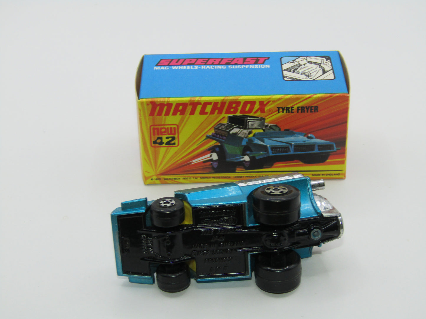 Matchbox Superfast 42B Tyre Fryer VERY LIGHT METALLIC BLUE