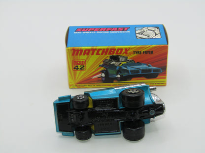 Matchbox Superfast 42B Tyre Fryer VERY LIGHT METALLIC BLUE