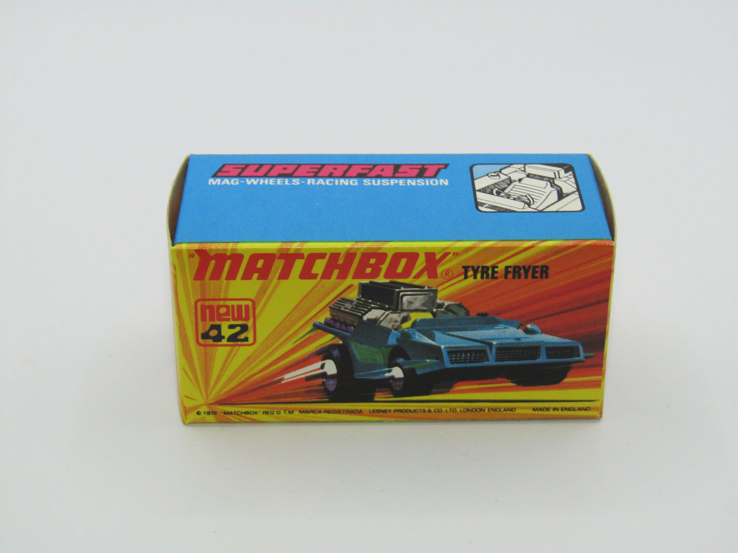 Matchbox Superfast 42B Tyre Fryer VERY LIGHT METALLIC BLUE