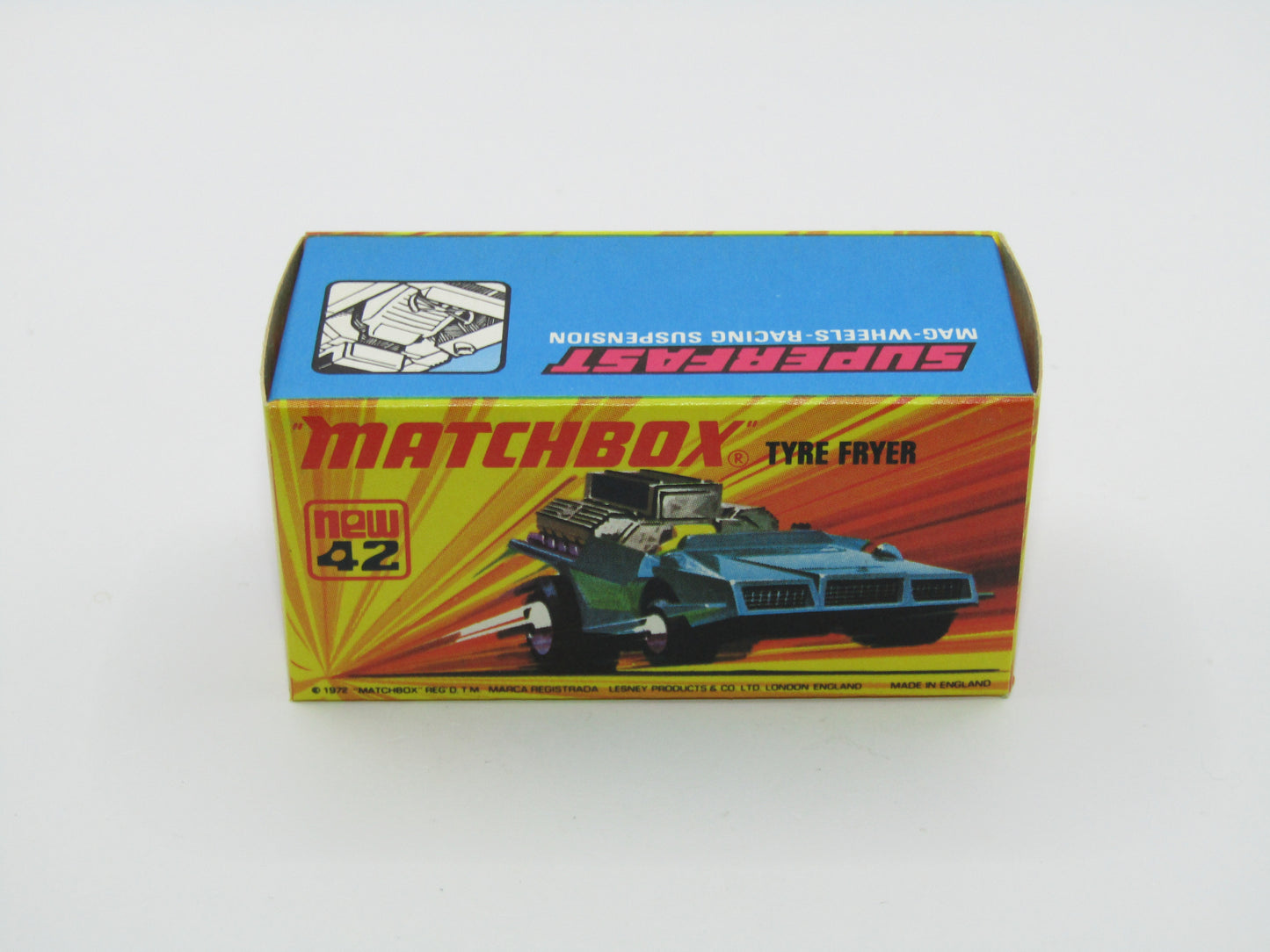 Matchbox Superfast 42B Tyre Fryer VERY LIGHT METALLIC BLUE
