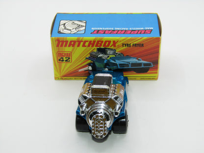 Matchbox Superfast 42B Tyre Fryer Medium Met Blue Bright Yellow Interior