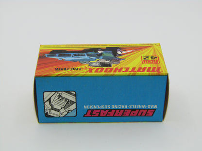 Matchbox Superfast 42B Tyre Fryer Medium Met Blue Bright Yellow Interior