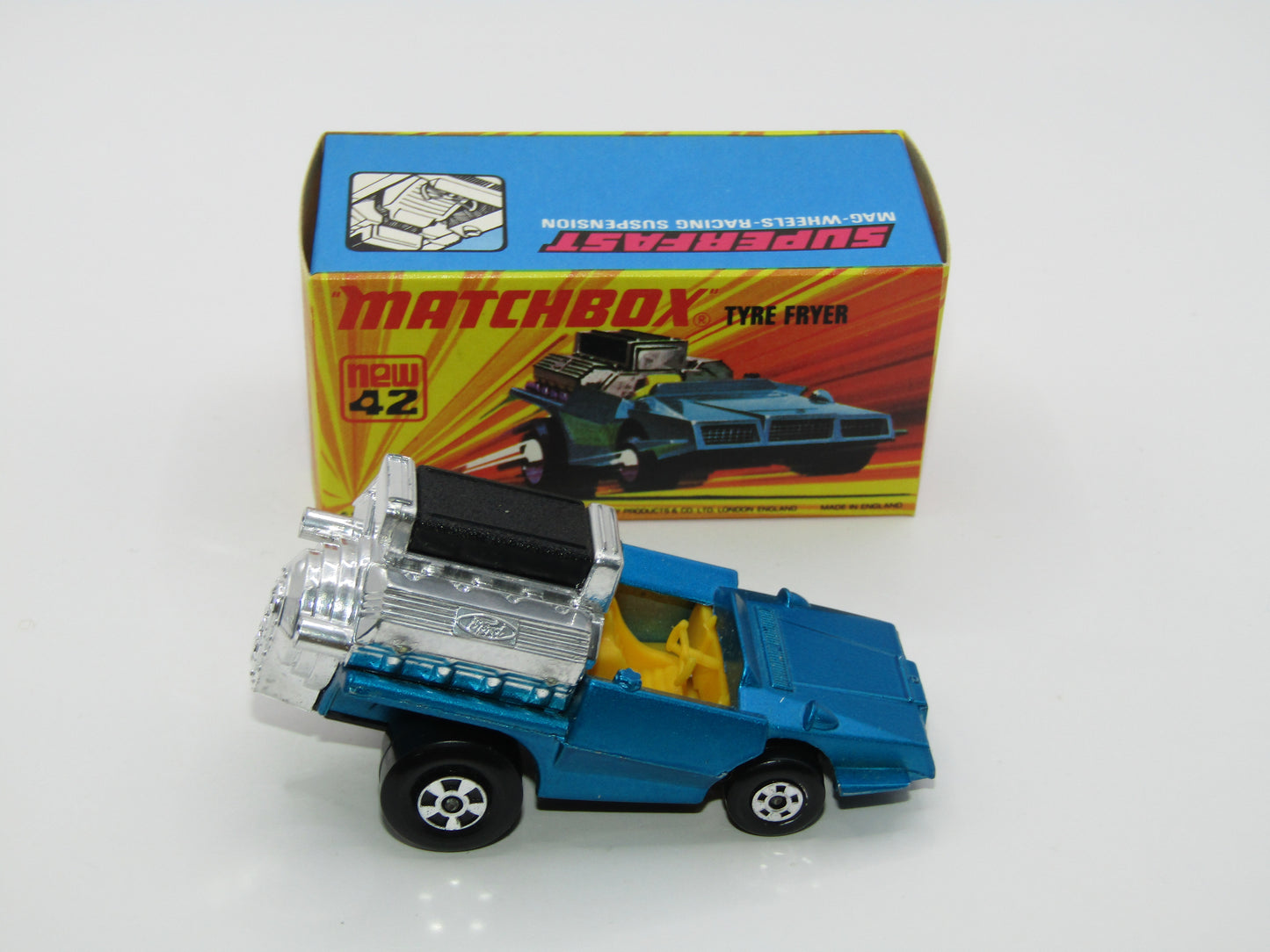 Matchbox Superfast 42B Tyre Fryer DARK YELLOW Interior