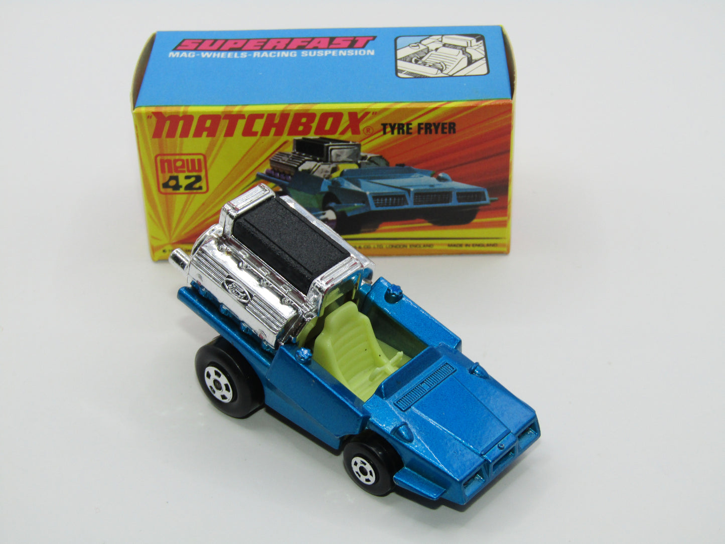 Matchbox Superfast 42B Tyre Fryer LEMON YELLOW Interior