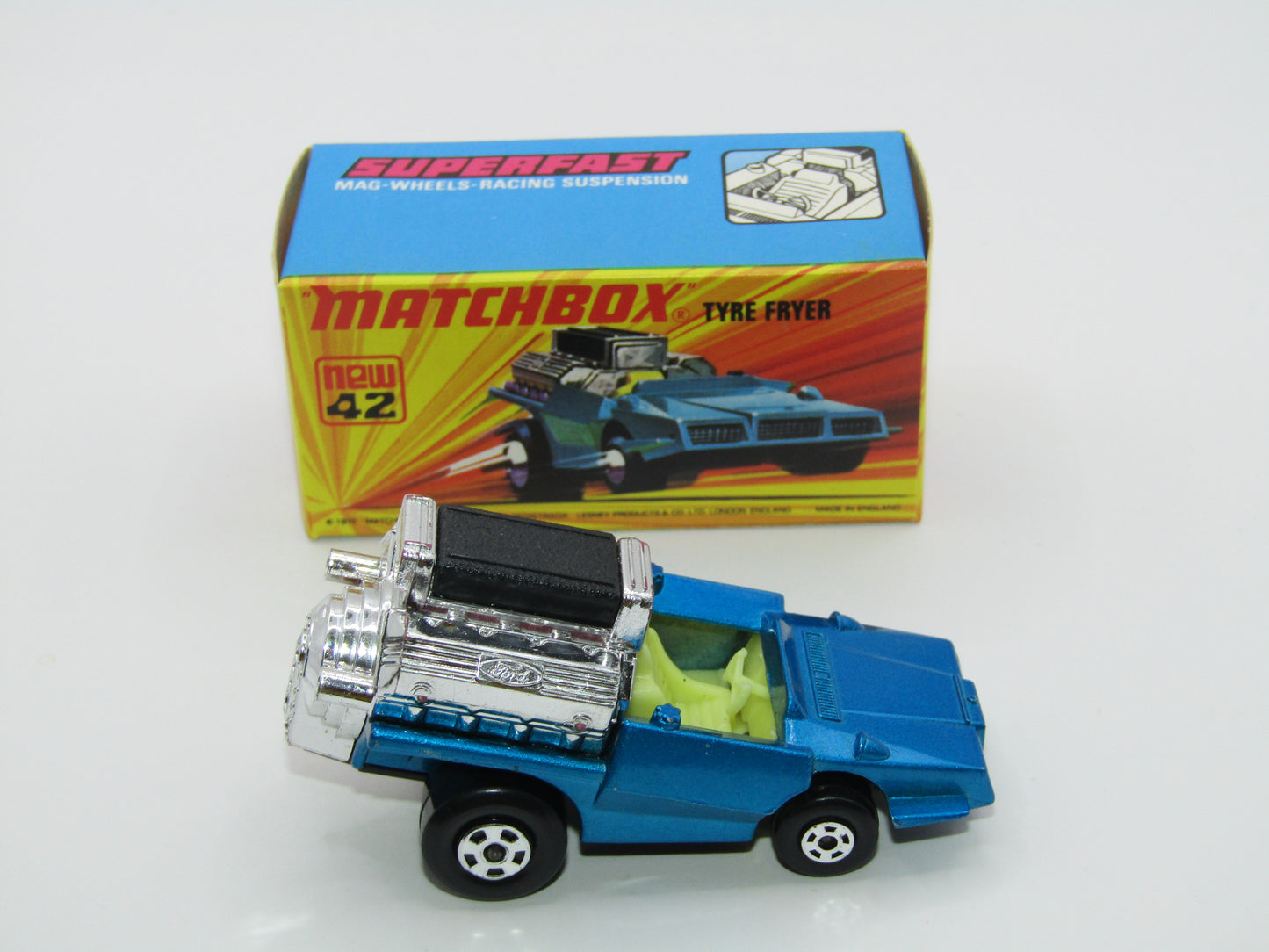 Matchbox Superfast 42B Tyre Fryer LEMON YELLOW Interior