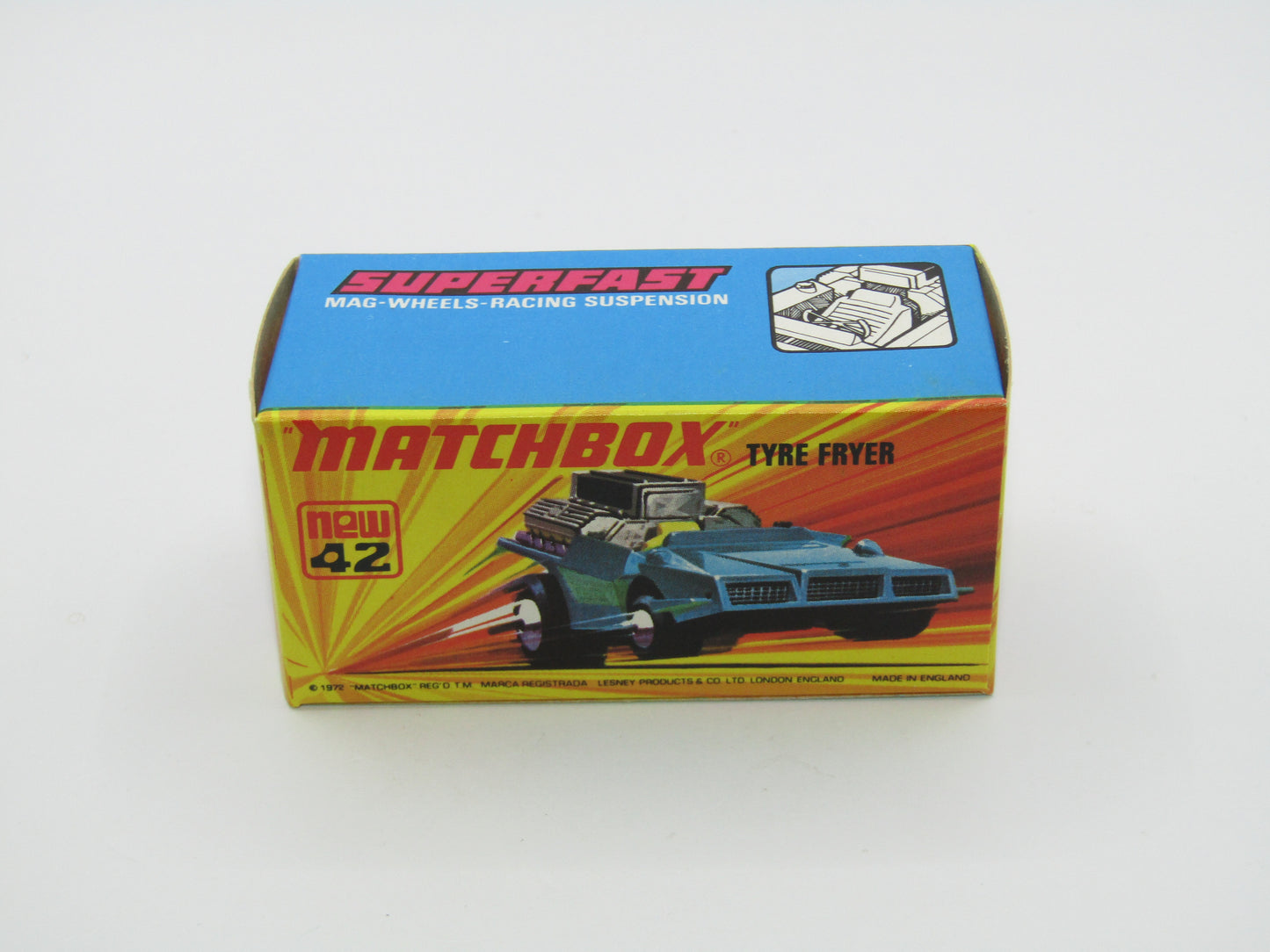 Matchbox Superfast 42B Tyre Fryer LEMON YELLOW Interior