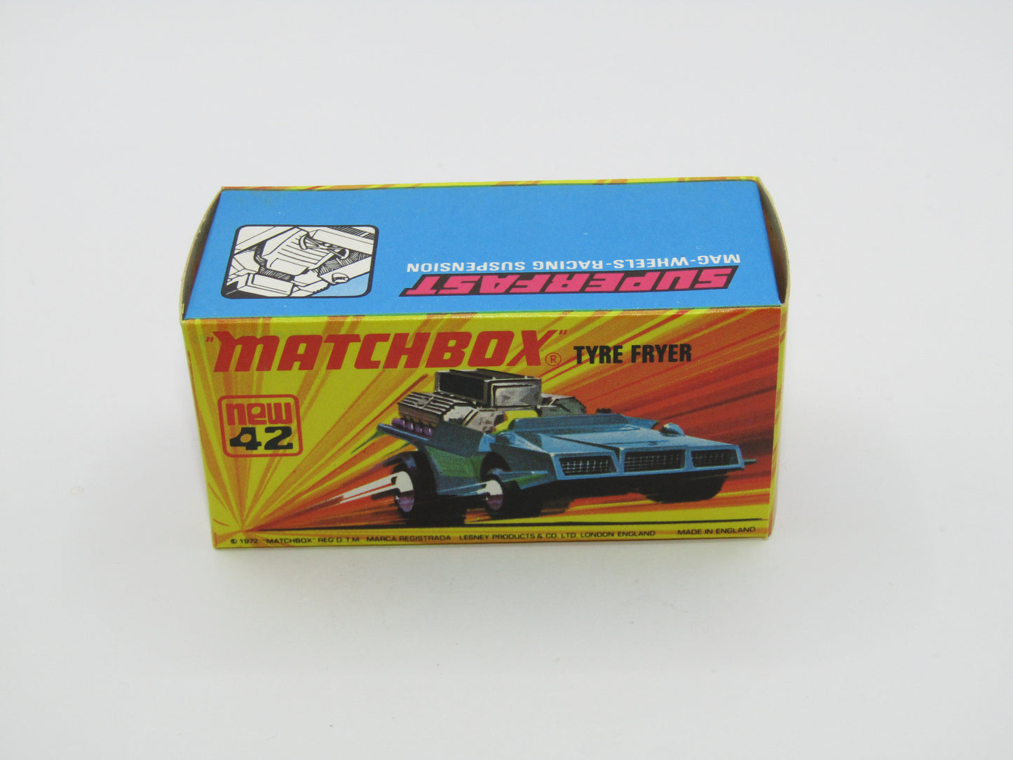 Matchbox Superfast 42B Tyre Fryer LEMON YELLOW Interior