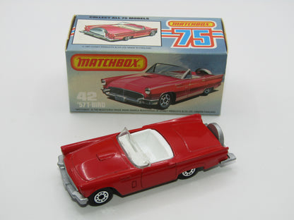 Matchbox Superfast 42D Ford Thunderbird Clear Windows, Silver Base
