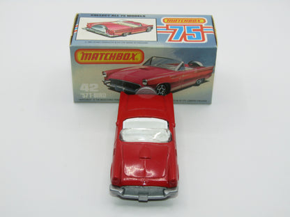Matchbox Superfast 42D Ford Thunderbird Clear Windows, Silver Base
