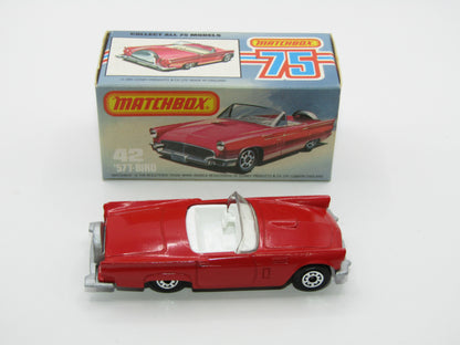 Matchbox Superfast 42D Ford Thunderbird Clear Windows, Silver Base
