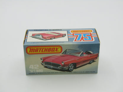 Matchbox Superfast 42D Ford Thunderbird Clear Windows, Silver Base