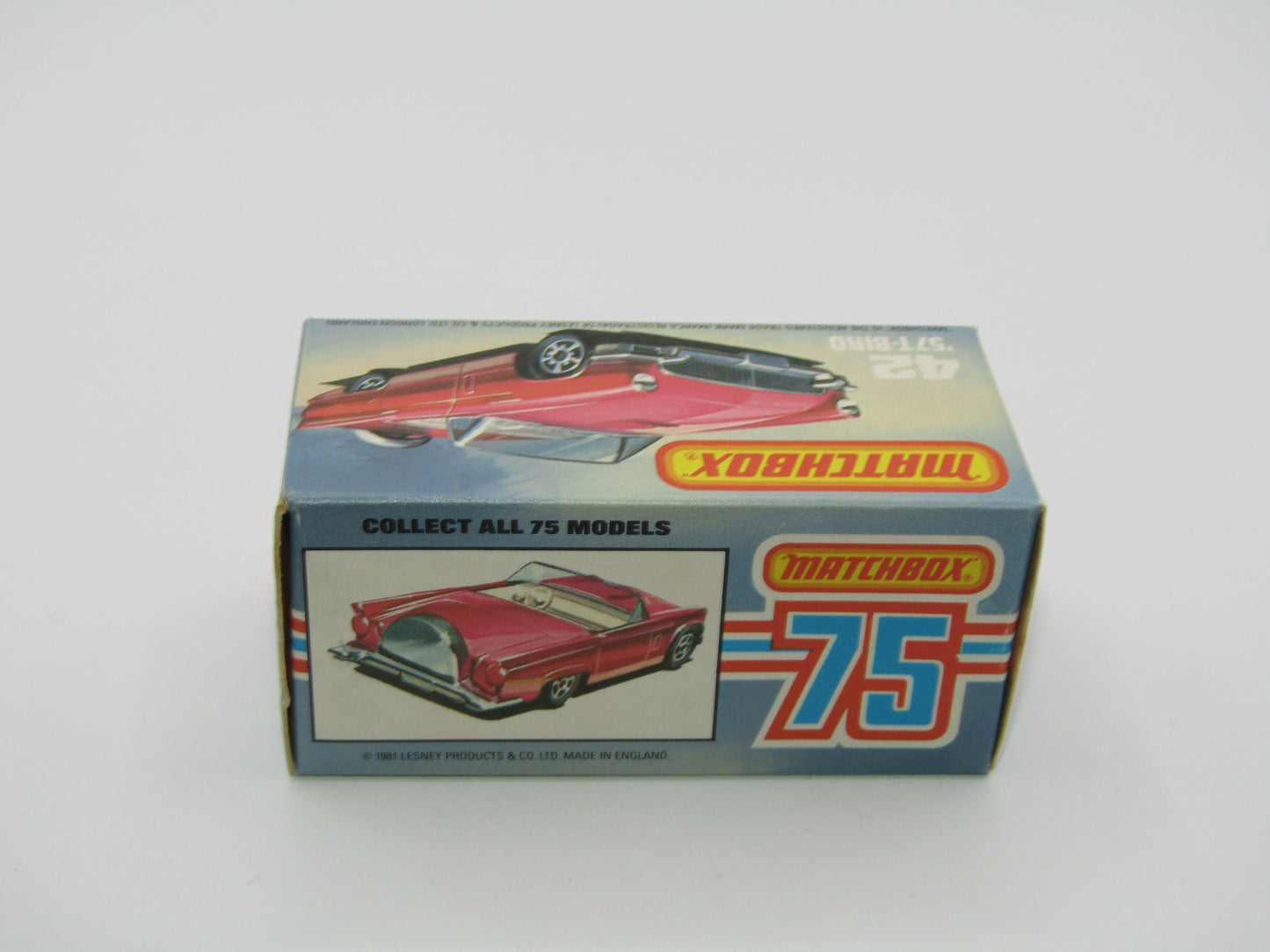 Matchbox Superfast 42D Ford Thunderbird Clear Windows, Silver Base