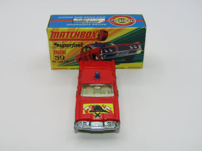Matchbox Superfast 59B Mercury Fire Chief Car HELMET&AXES DOT DASH Wheels