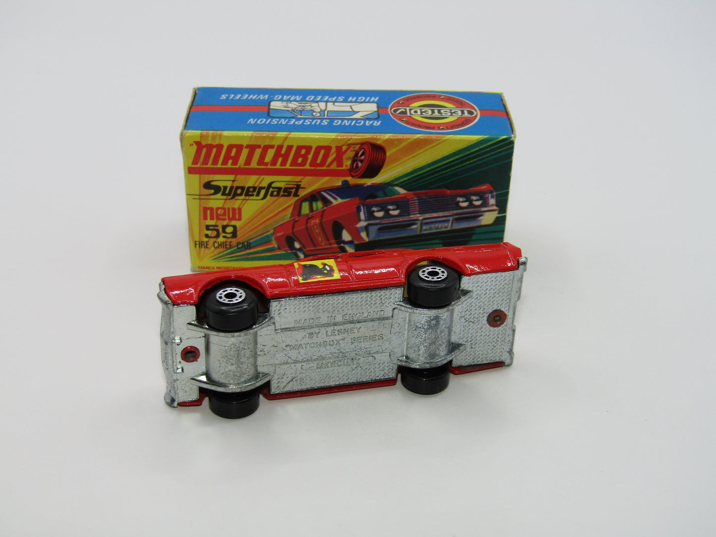 Matchbox Superfast 59B Mercury Fire Chief Car HELMET&AXES DOT DASH Wheels