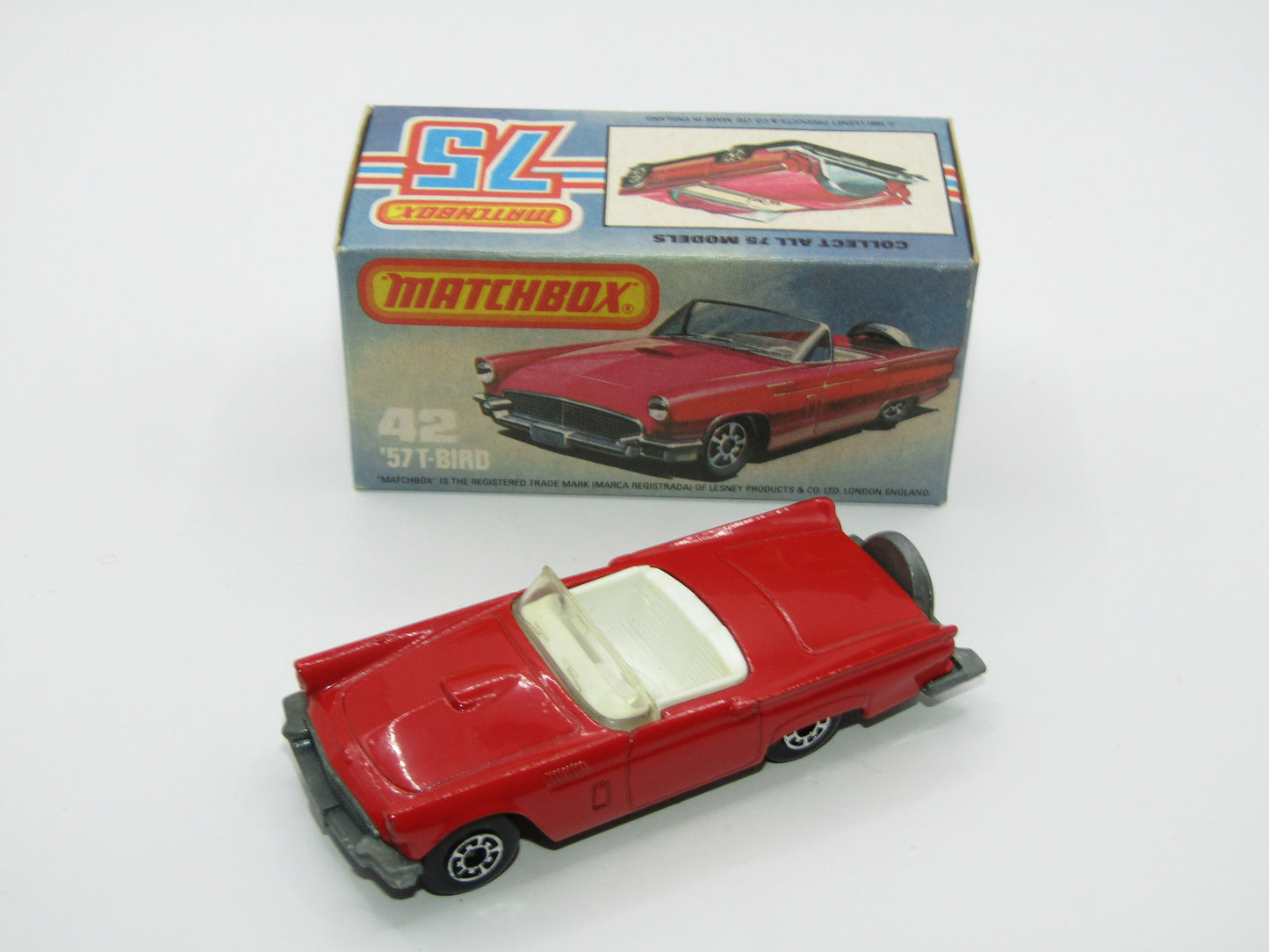 Matchbox Superfast 42D Ford Thunderbird Light Amber Windows Unpainted Base