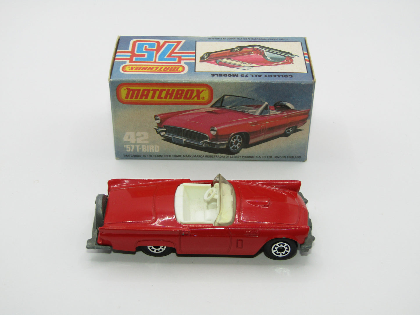 Matchbox Superfast 42D Ford Thunderbird Light Amber Windows Unpainted Base