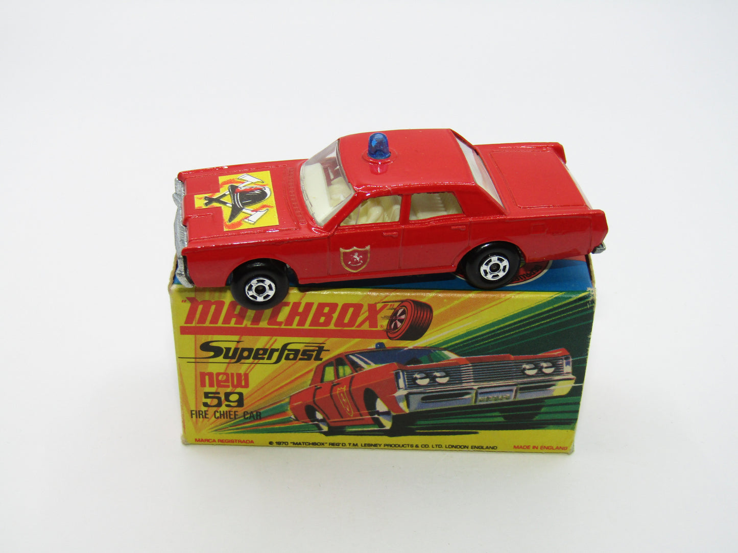 Matchbox Superfast 59B Mercury Fire Chief Car HELMET Bonnet & Shield Labels