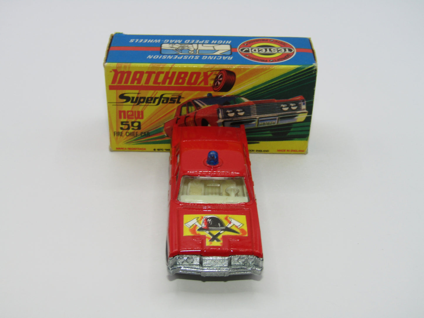Matchbox Superfast 59B Mercury Fire Chief Car HELMET Bonnet & Shield Labels