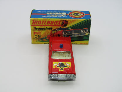 Matchbox Superfast 59B Mercury Fire Chief Car HELMET Bonnet & Shield Labels