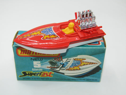 Matchbox Superfast 5B Seafire Boat Red, Yellow Driver