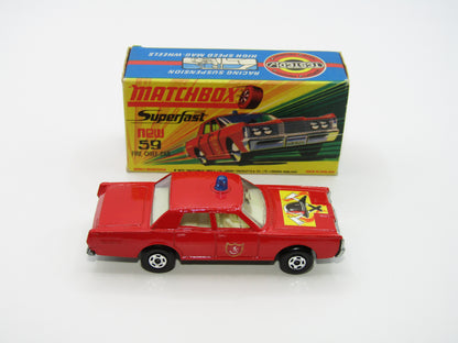 Matchbox Superfast 59B Mercury Fire Chief Car HELMET Bonnet & Shield Labels