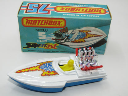 Matchbox Superfast 5B Seafire Boat White, LEMON Driver