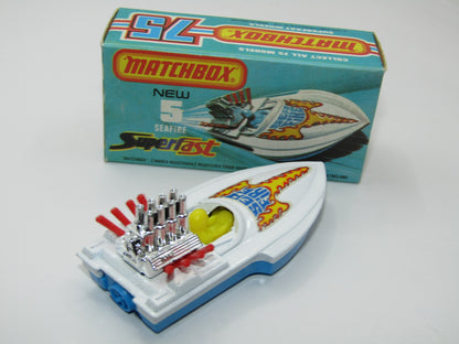 Matchbox Superfast 5B Seafire Boat White, LEMON Driver