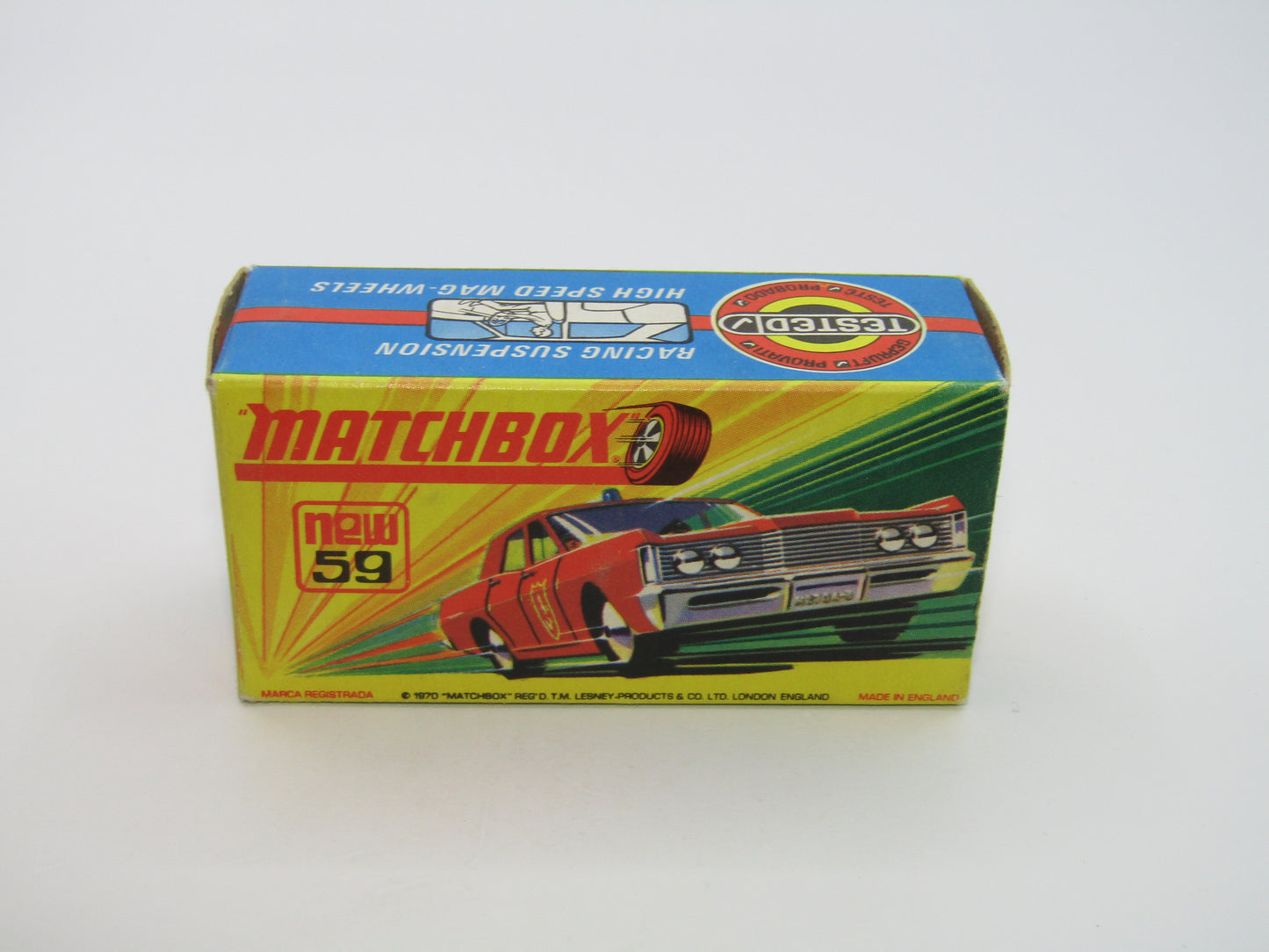 Matchbox Superfast 59B Mercury Fire Chief Car GREEN Roof Lights FIRE Label