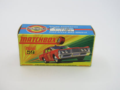 Matchbox Superfast 59B Mercury Fire Chief Car GREEN Roof Lights FIRE Label
