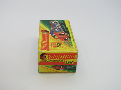 Matchbox Superfast 59B Mercury Fire Chief Car GREEN Roof Lights FIRE Label