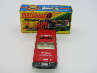 Matchbox Superfast 59B Mercury Fire Chief Car GREEN Roof Lights CODE RED LACFD