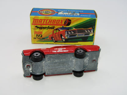 Matchbox Superfast 59B Mercury Fire Chief Car GREEN Roof Lights CODE RED LACFD