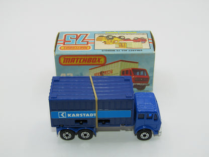 Matchbox Superfast 42C Mercedes Container Truck BLUE Kardstadt Labels