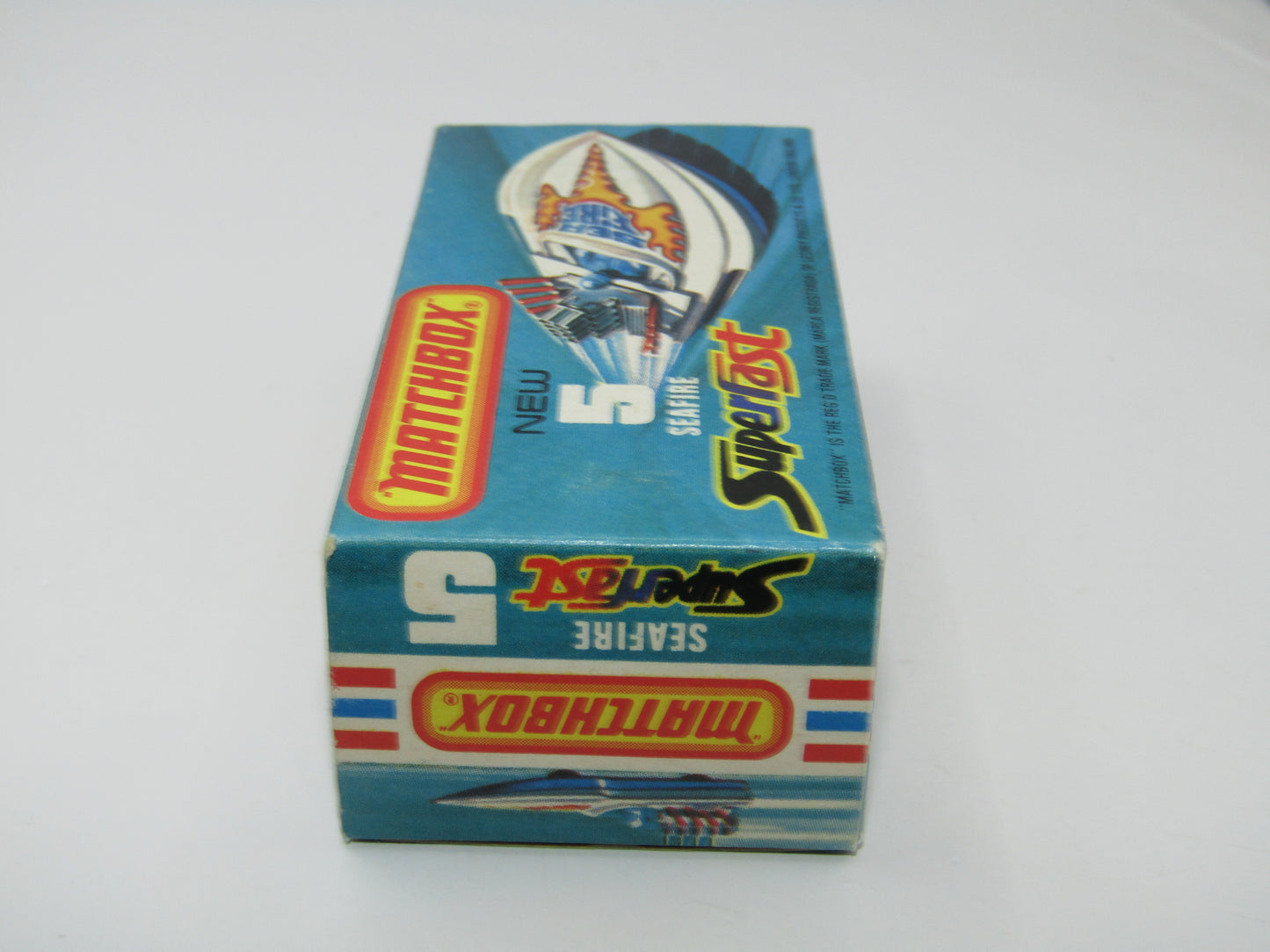 Matchbox Superfast 5B Seafire Boat White, Blue Driver TURQUOISE Base