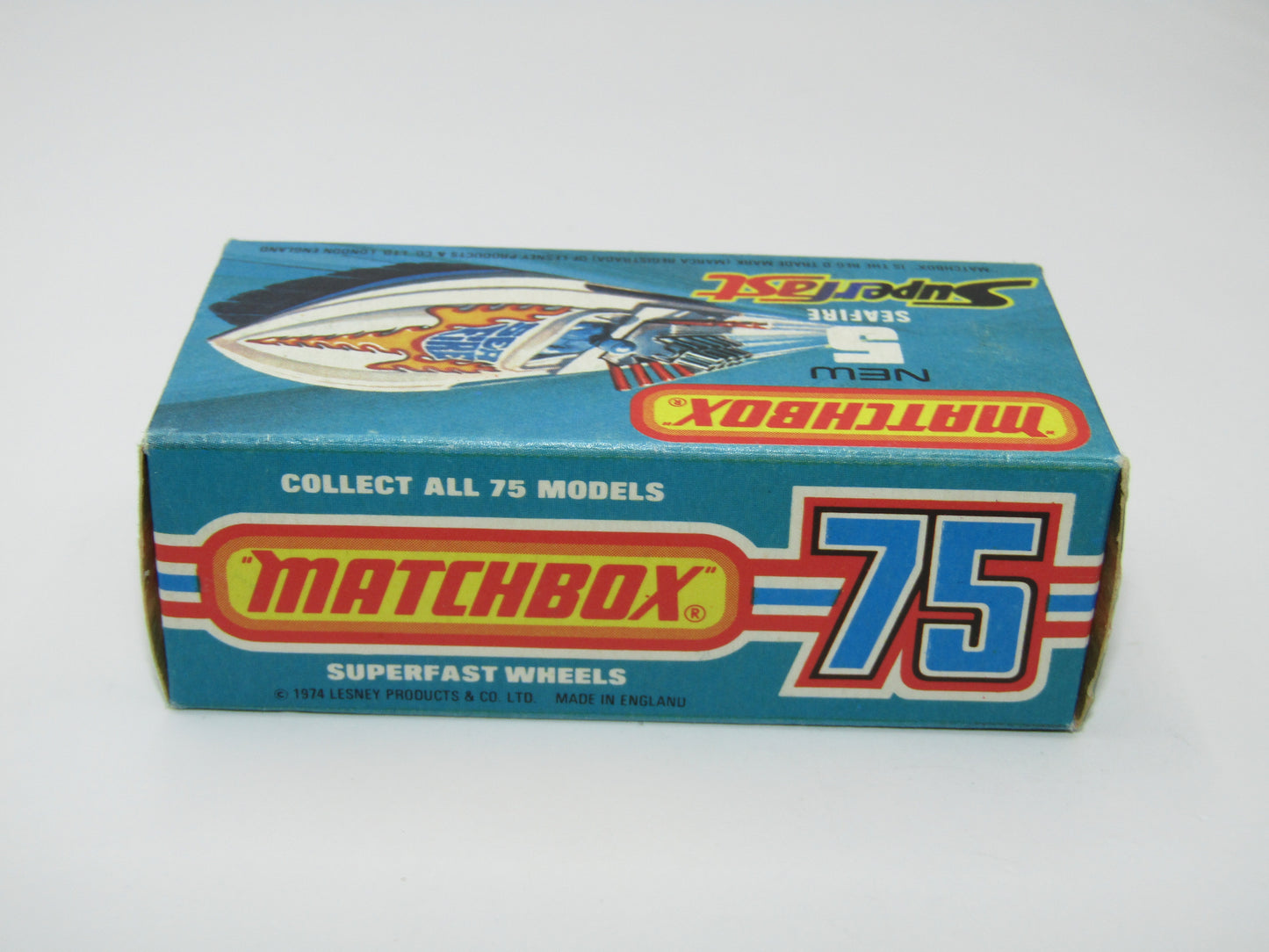 Matchbox Superfast 5B Seafire Boat White, Blue Driver TURQUOISE Base
