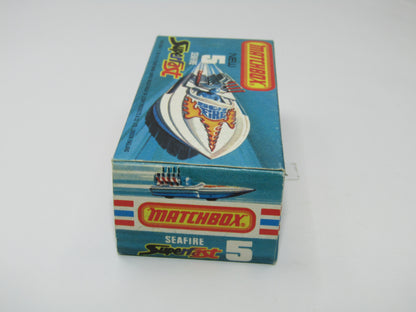 Matchbox Superfast 5B Seafire Boat White, Blue Driver TURQUOISE Base