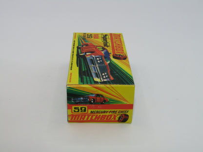 Matchbox Superfast 59B Mercury Fire Chief Car GREEN Roof Lights CODE RED LACFD