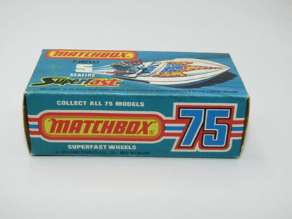 Matchbox Superfast 5B Seafire Boat White, Blue Driver TURQUOISE Base