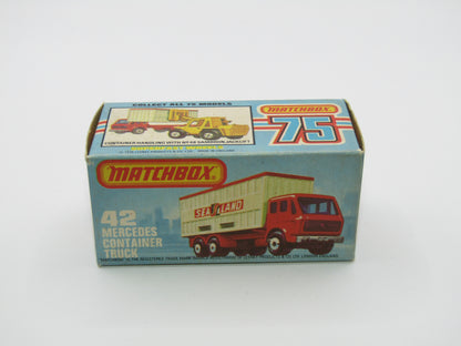 Matchbox Superfast 42C Mercedes Container Truck BLUE Kardstadt Labels