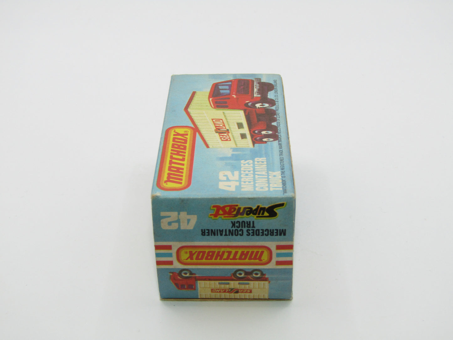 Matchbox Superfast 42C Mercedes Container Truck BLUE Kardstadt Labels