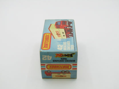 Matchbox Superfast 42C Mercedes Container Truck BLUE Kardstadt Labels