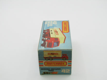 Matchbox Superfast 42C Mercedes Container Truck BLUE Kardstadt Labels