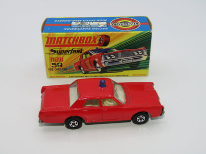 Matchbox Superfast 59B Mercury Fire Chief Car NO LABELS - 5 Spoke Wheels