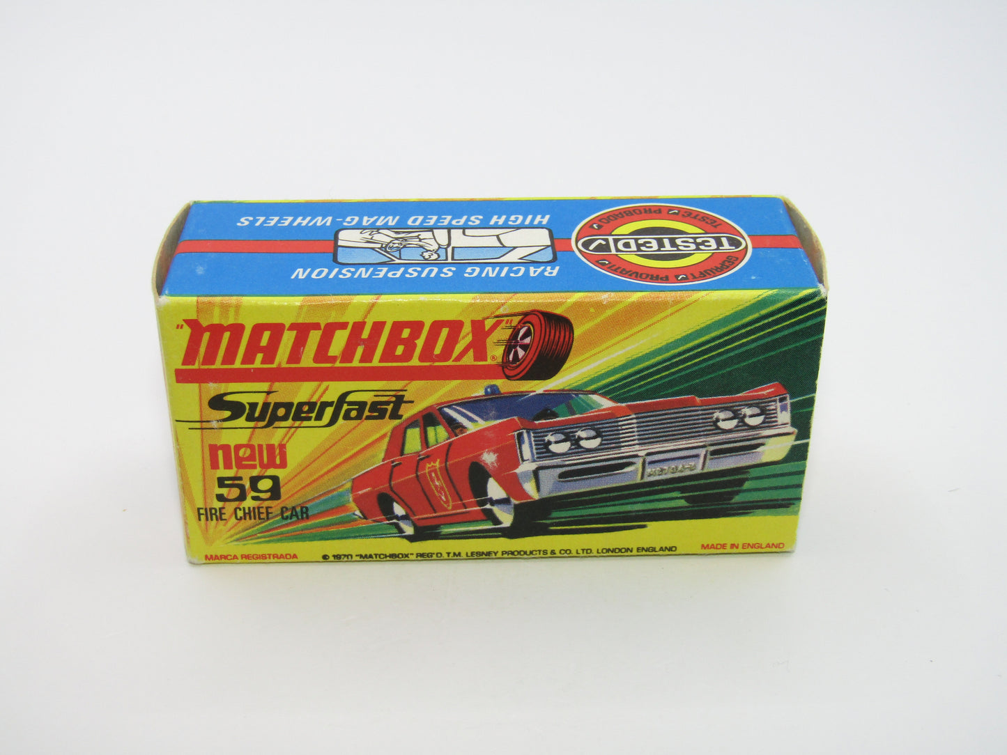 Matchbox Superfast 59B Mercury Fire Chief Car NO LABELS - 5 Spoke Wheels