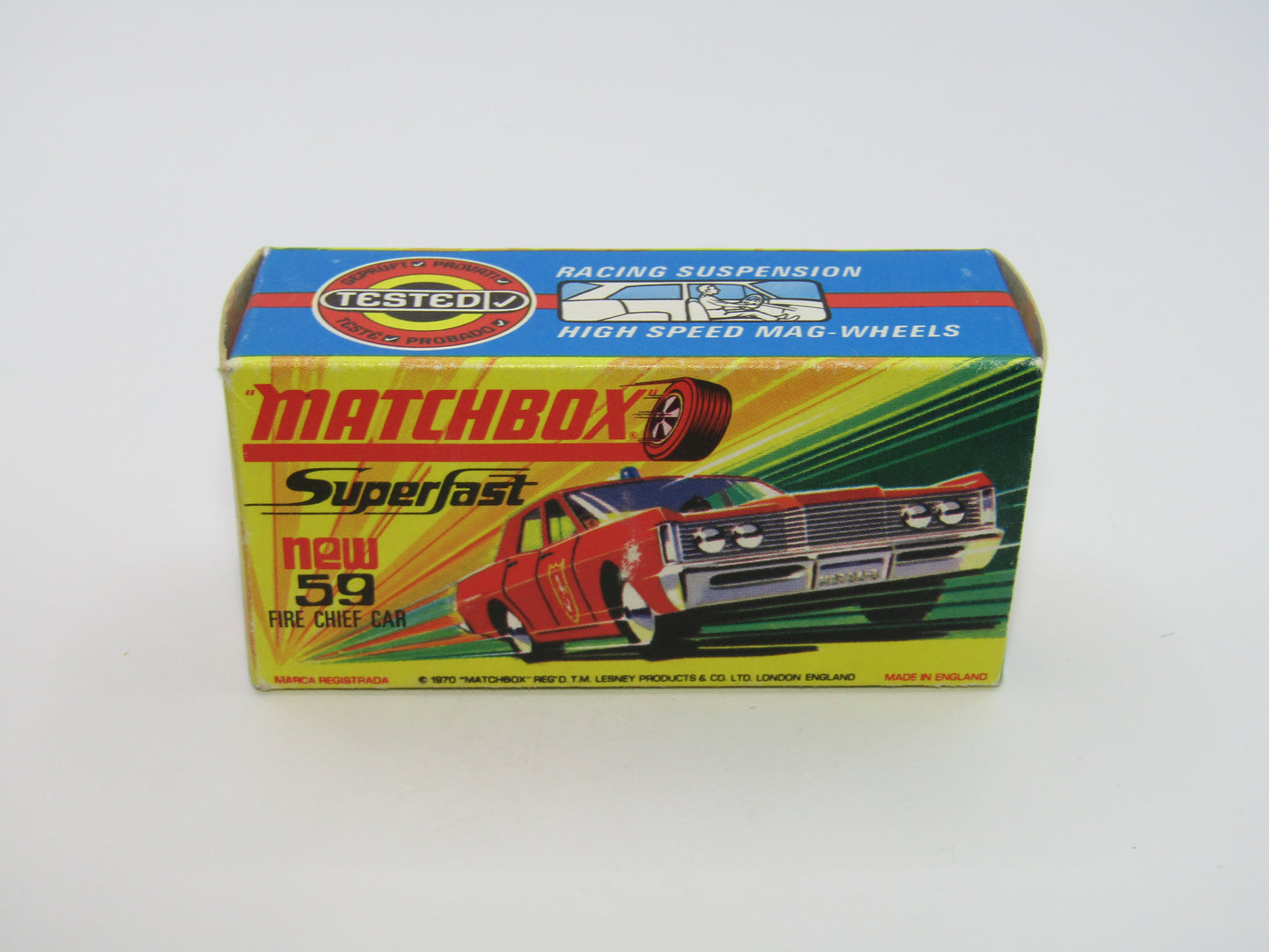 Matchbox Superfast 59B Mercury Fire Chief Car NO LABELS - 5 Spoke Wheels