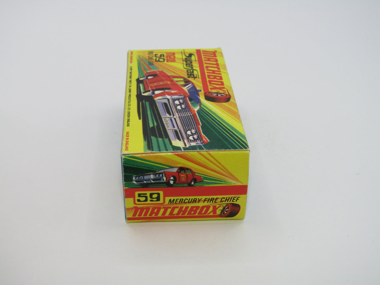 Matchbox Superfast 59B Mercury Fire Chief Car NO LABELS - 5 Spoke Wheels