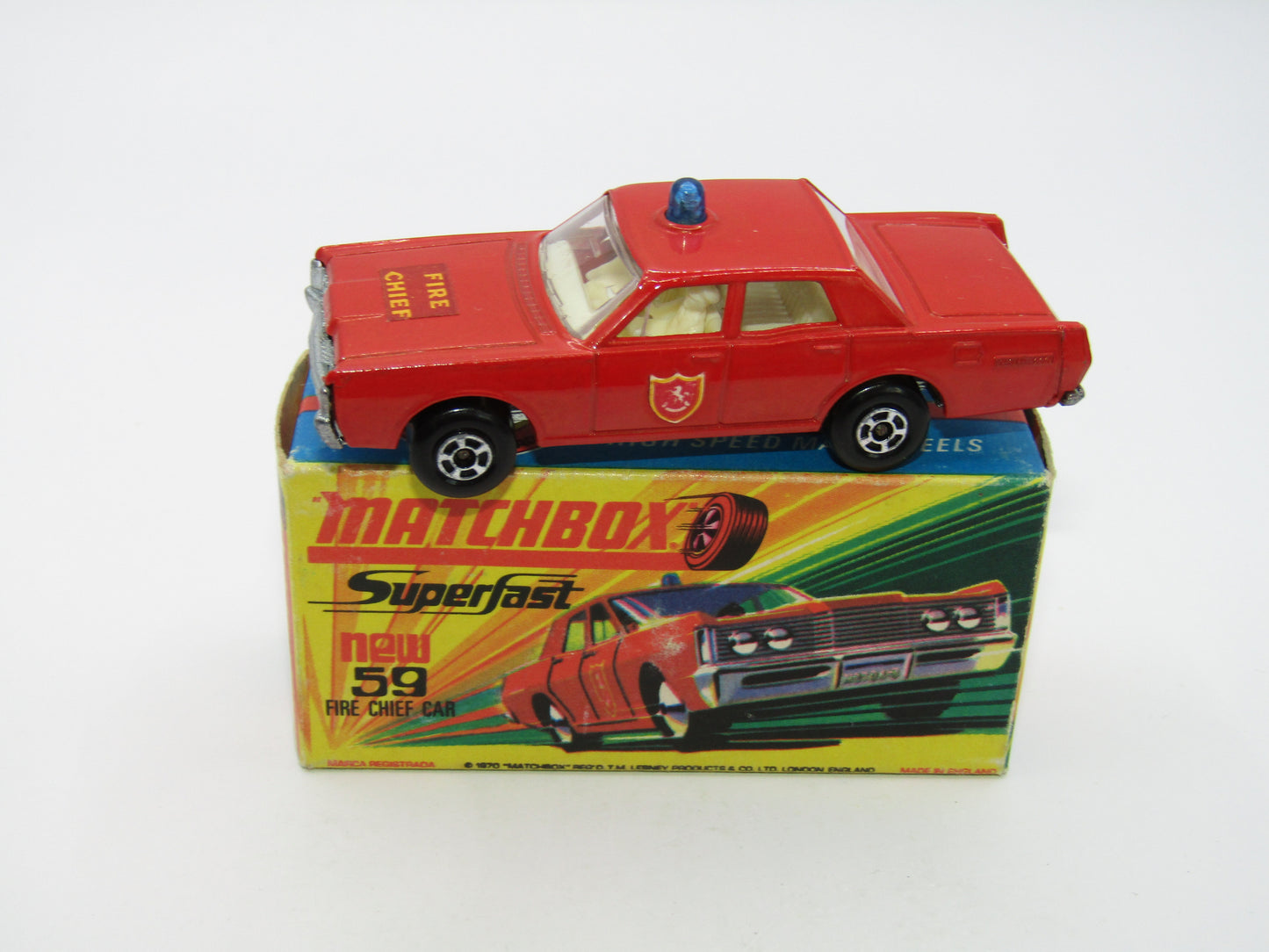 Matchbox Superfast 59B Mercury Fire Chief Car Square Label & Shield Labels