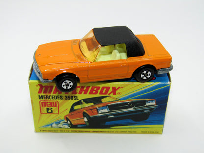 Matchbox Superfast 6B Mercedes 350SL Orange, 5 Spoke Wheels
