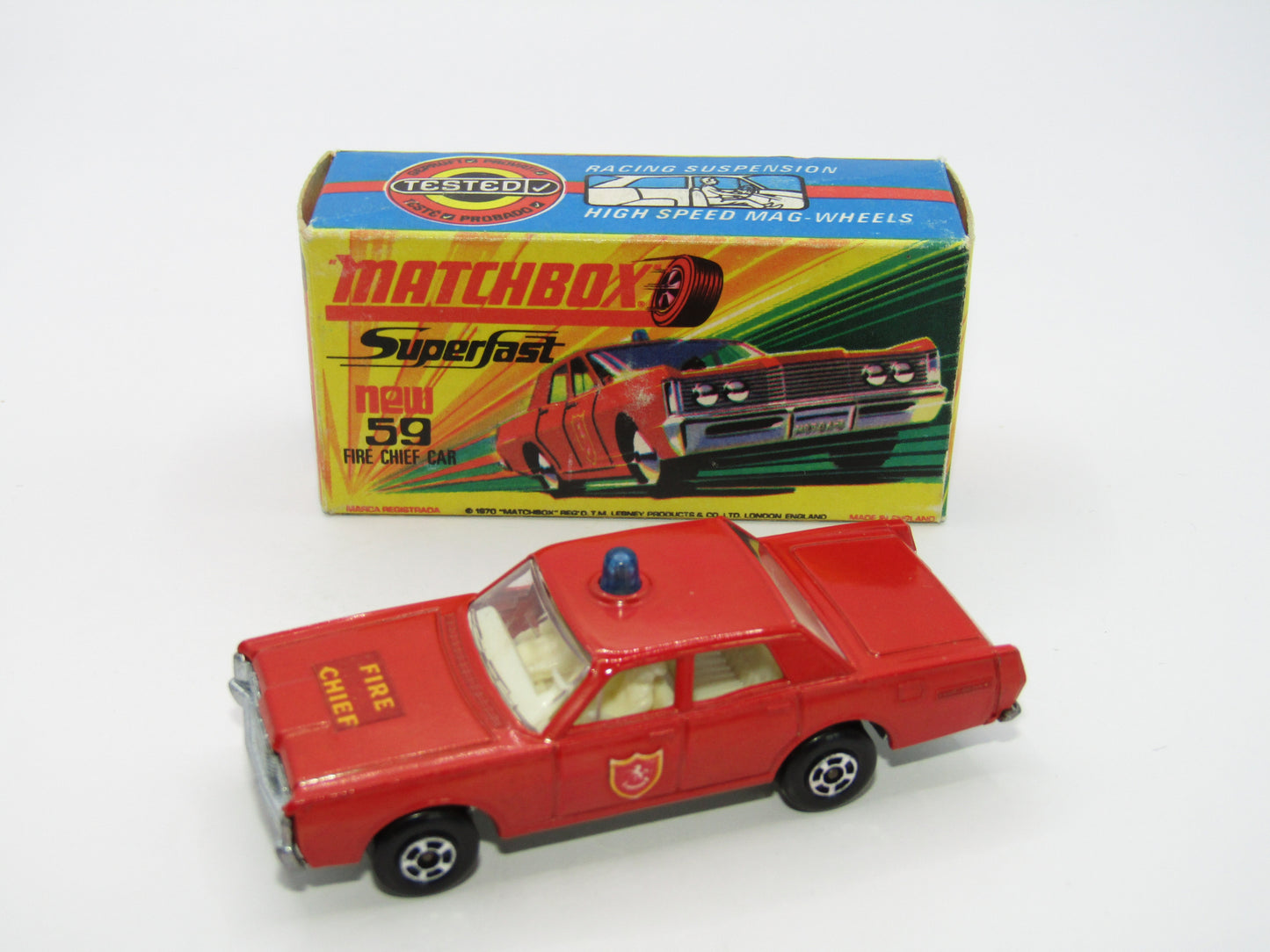Matchbox Superfast 59B Mercury Fire Chief Car Square Label & Shield Labels