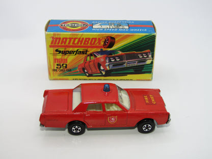 Matchbox Superfast 59B Mercury Fire Chief Car Square Label & Shield Labels